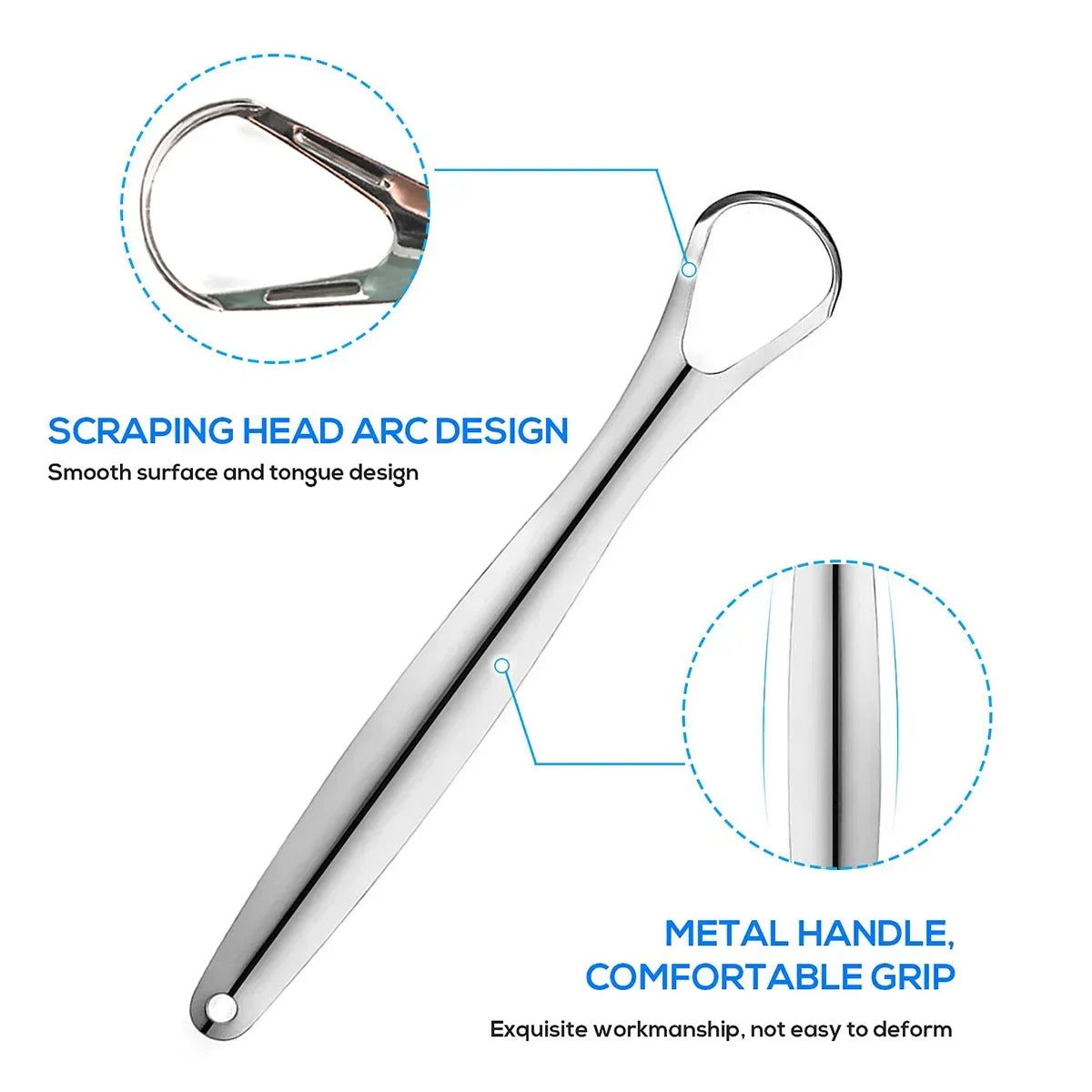 3-Piece Stainless Steel Tongue Cleaner Set