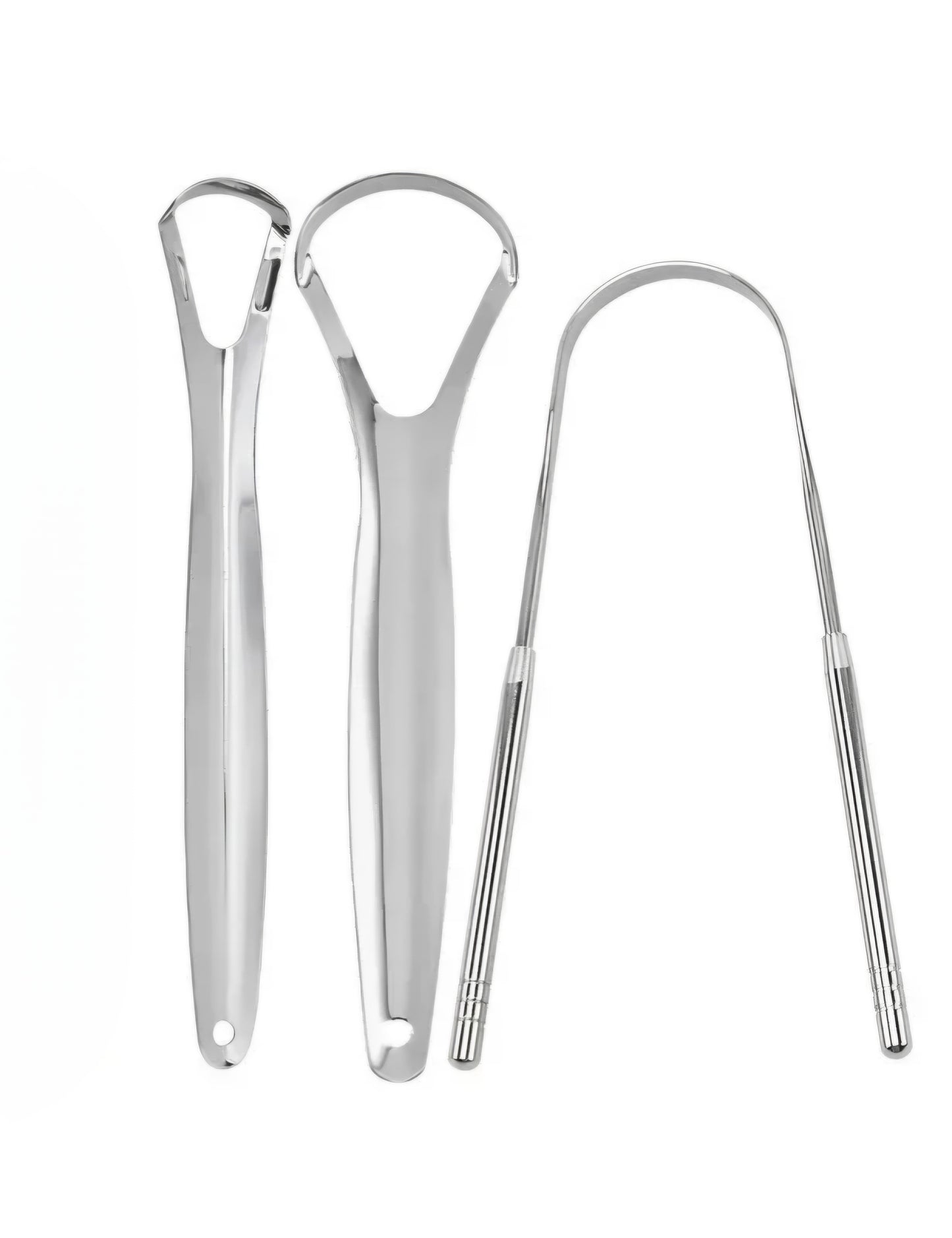 3-Piece Stainless Steel Tongue Cleaner Set