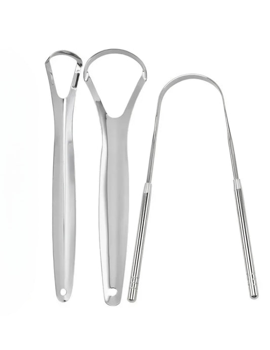 3-Piece Stainless Steel Tongue Cleaner Set